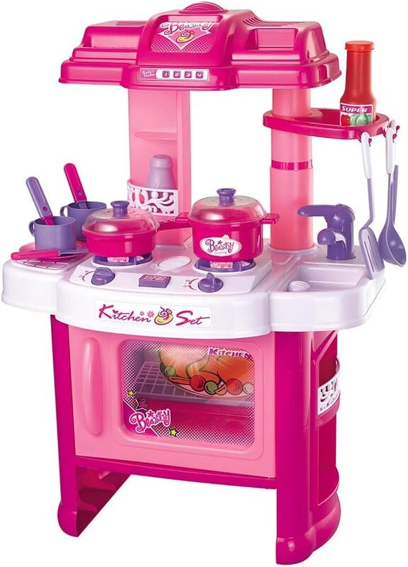 Kids Kitchen Playset with Light and Sound for Boys and Girls